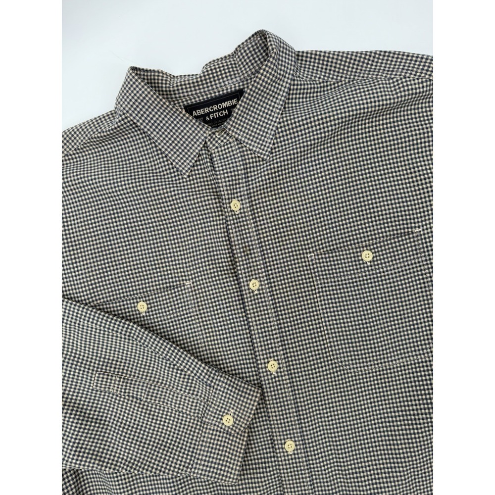 Abercrombie And‎ Fitch Outdoor Mens Blue Plaid Long Sleeve Shirt Size XL